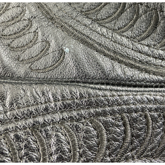 Anthm Design Co Leather Jacket Mens Size 6XL Full Zip Bomber Biker Black‎ Swirl - Picture 10 of 16